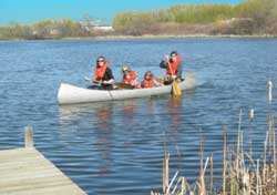 Canoing on Valmont's lake
