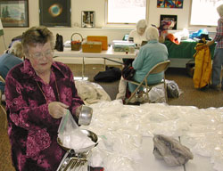 Packaging sugar for a local food bank